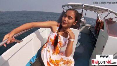 Skinny amateur Thai teen Cherry fucked on a boat outdoor in doggystyle - Thailand on girlfriendsporn.net