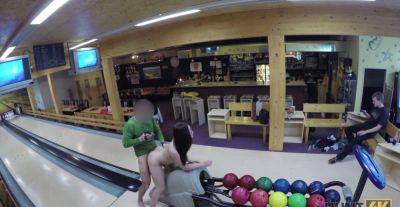 Aroused amateur babe fucked at the bowling alley without knowing she is being filmed - Czech Republic on girlfriendsporn.net