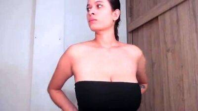 Big boob brunette masturbates on webcam on girlfriendsporn.net