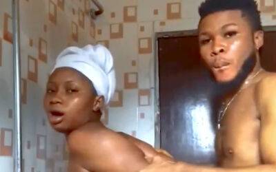 Horny Black Nigerian Couple Fucking Hard In Hot Shower! - Nigeria on girlfriendsporn.net