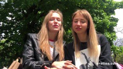 Sexy Couple Take Turns Heating Each Other Up - Blonde lesbians Hd interview outdoors - Germany on girlfriendsporn.net