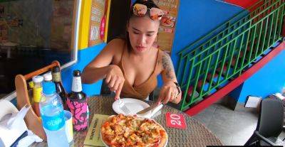 Pizza before making a homemade sex tape with his busty Asian girlfriend - Thailand on girlfriendsporn.net